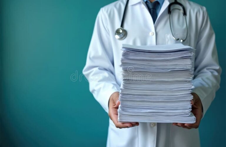 medico in camice con cartella clinica