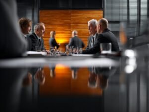 Chi Sono I Nuovi Padroni Del Gruppo Arena E Quali Sono I Loro Piani 22 riunione di dirigenti in un moderno ufficio